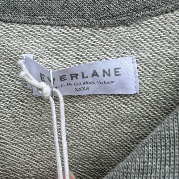 Everlane Sweatshirt 100% Human Pullover Crew Neck Gray XXXS NWT Sustainable - Picture 7 of 8